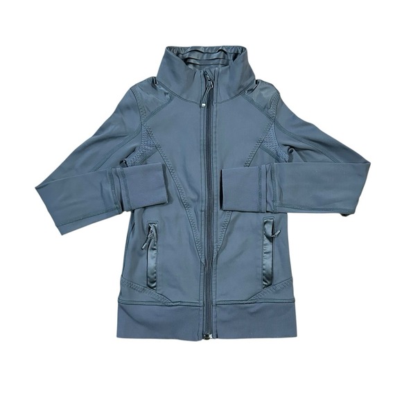 Ivivva 7 Jacket Gray Solid By Lululemon Vented Back‎ Gymnastics Dance - Picture 1 of 9